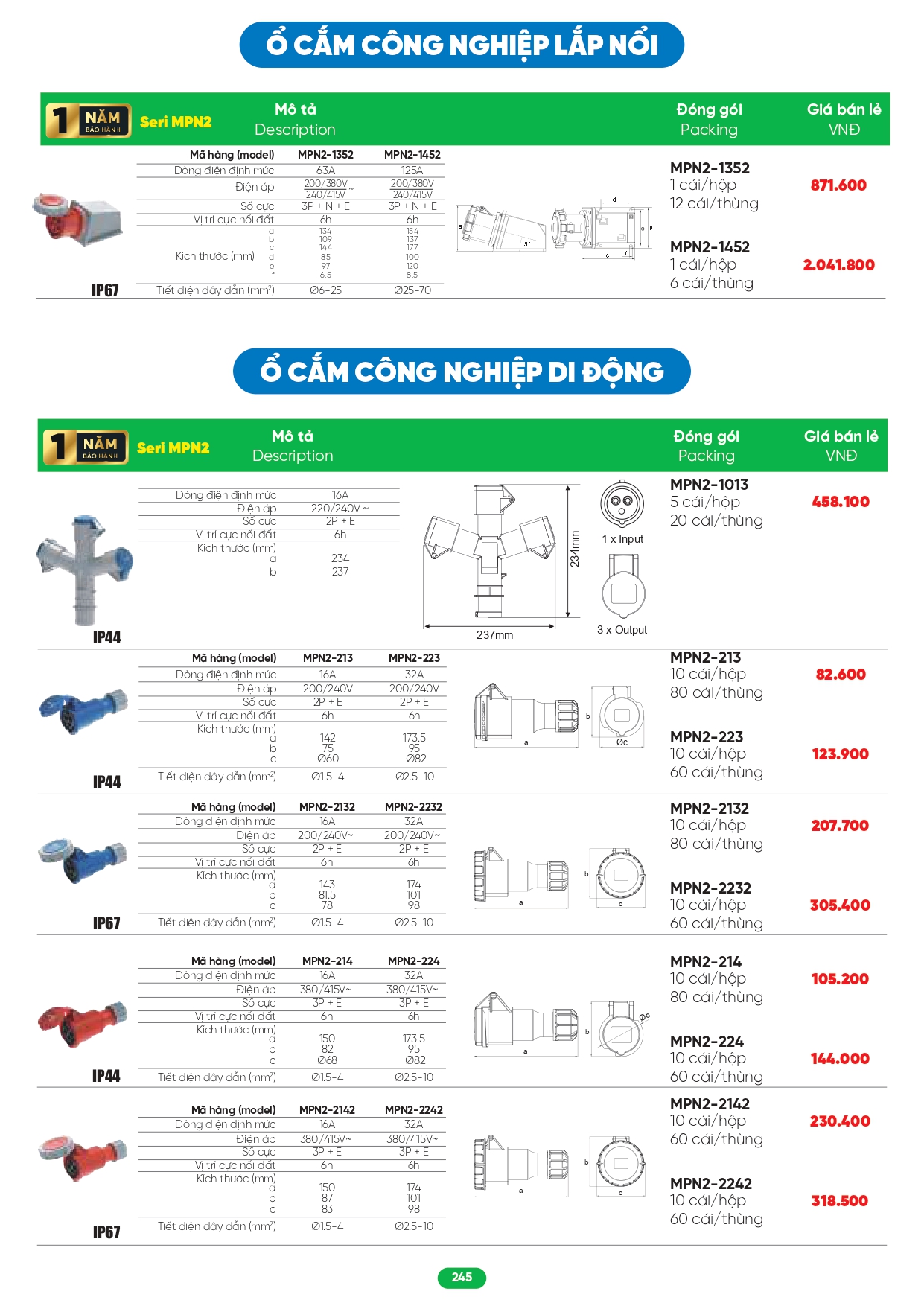 Bảng giá đèn LED MPE 2026